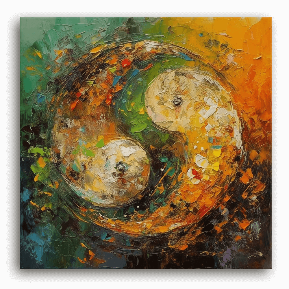 Leinwandbild - YIN YANG ABSTRAKT