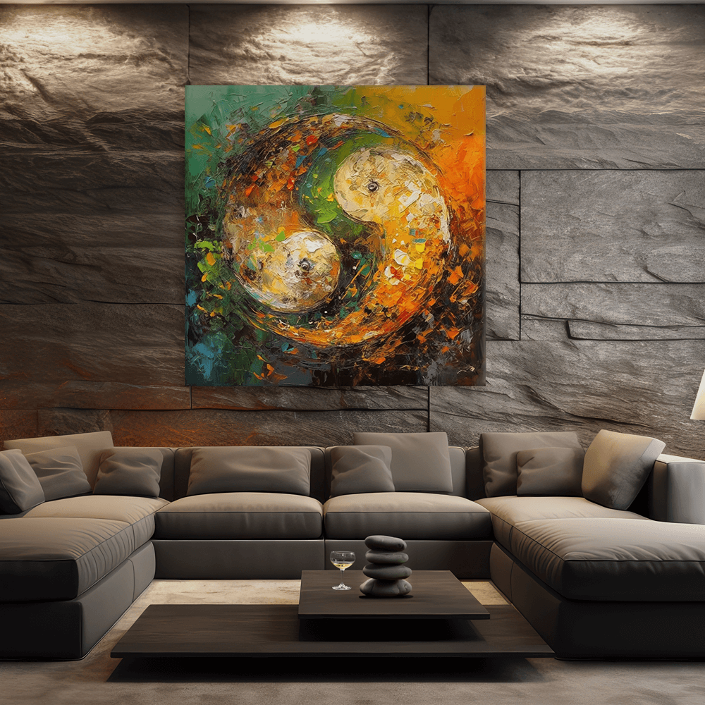 Leinwandbild - YIN YANG ABSTRAKT