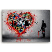 Leinwandbild - BANKSY INSPIRED - MAKE LOVE NOT WAR