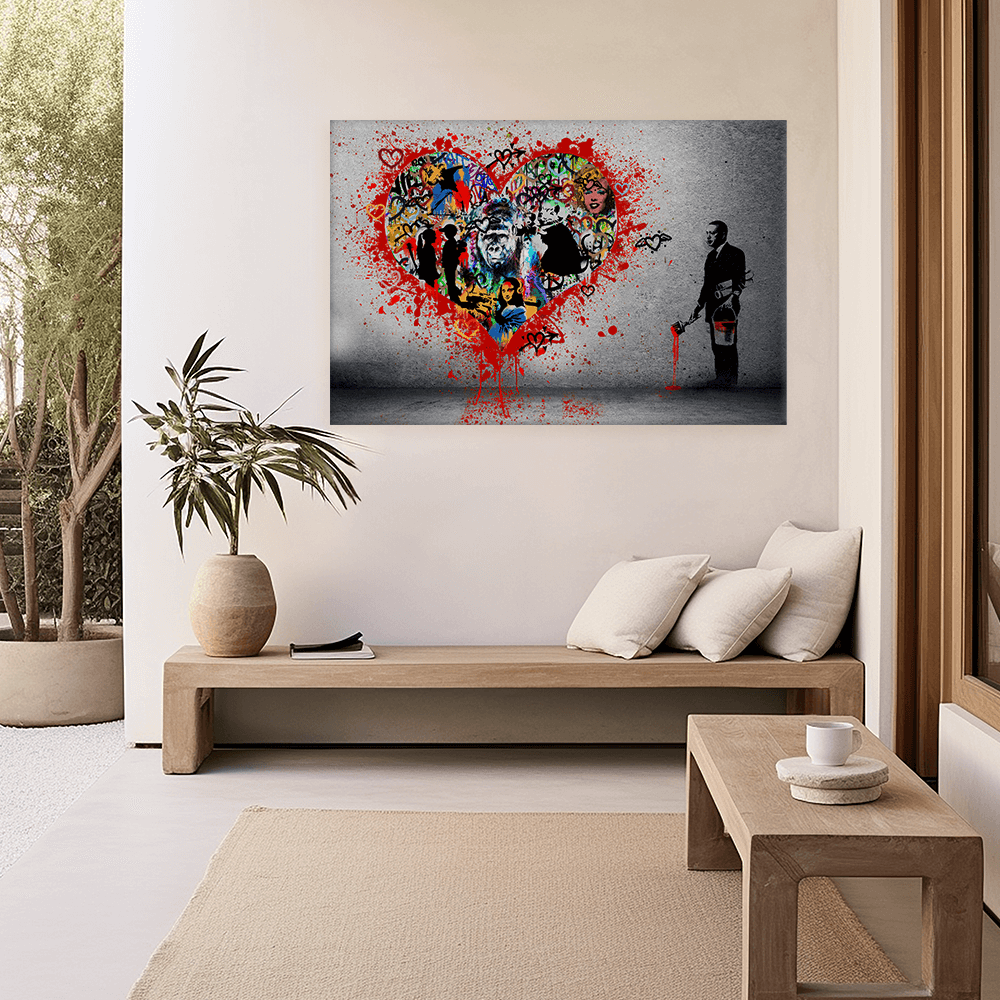 Leinwandbild - BANKSY INSPIRED - MAKE LOVE NOT WAR
