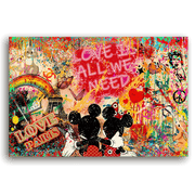 Leinwandbild - MICKEY MEETS BANKSY - LOVE IS ALL WE NEED No. 4