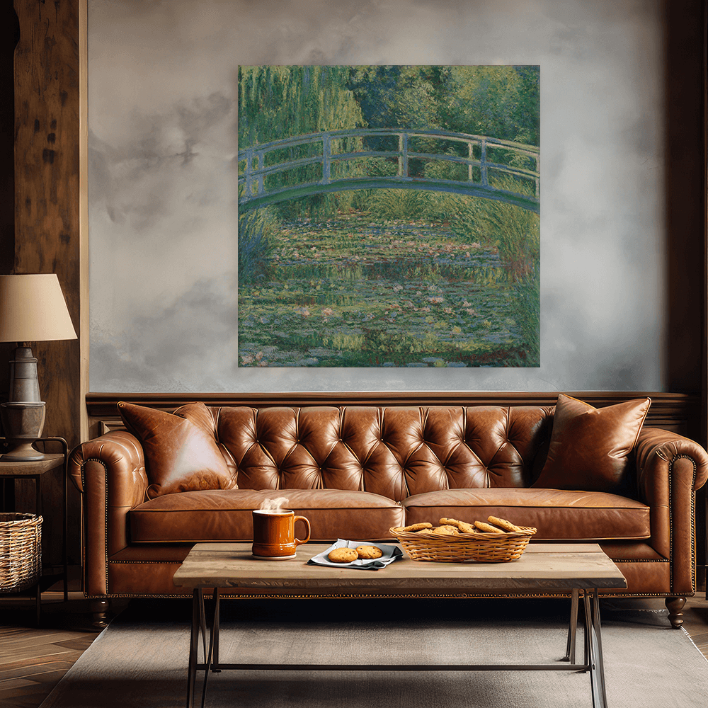Leinwandbild - Claude Monet - Der Seerosenteich mit der japanischen Brücke