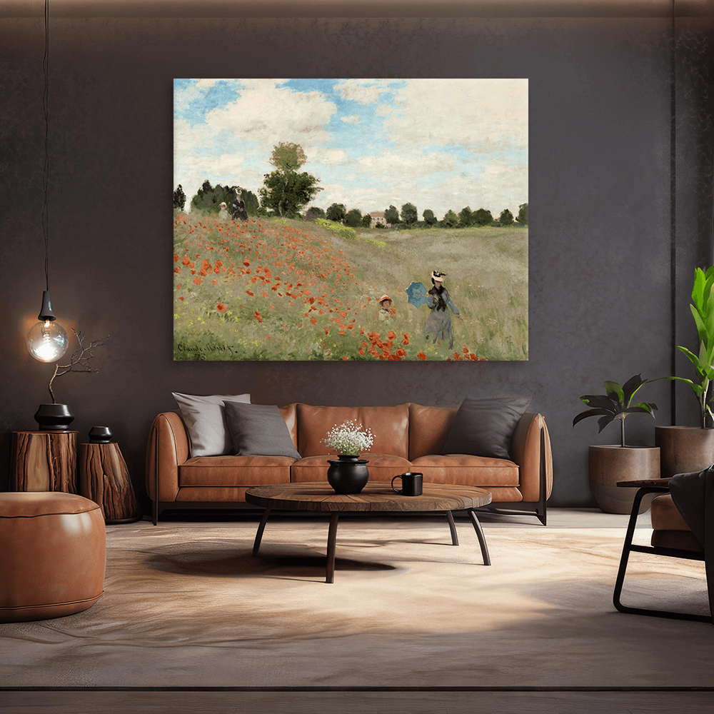 Leinwandbild - Claude Monet - Das Mohnfeld bei Argenteuil