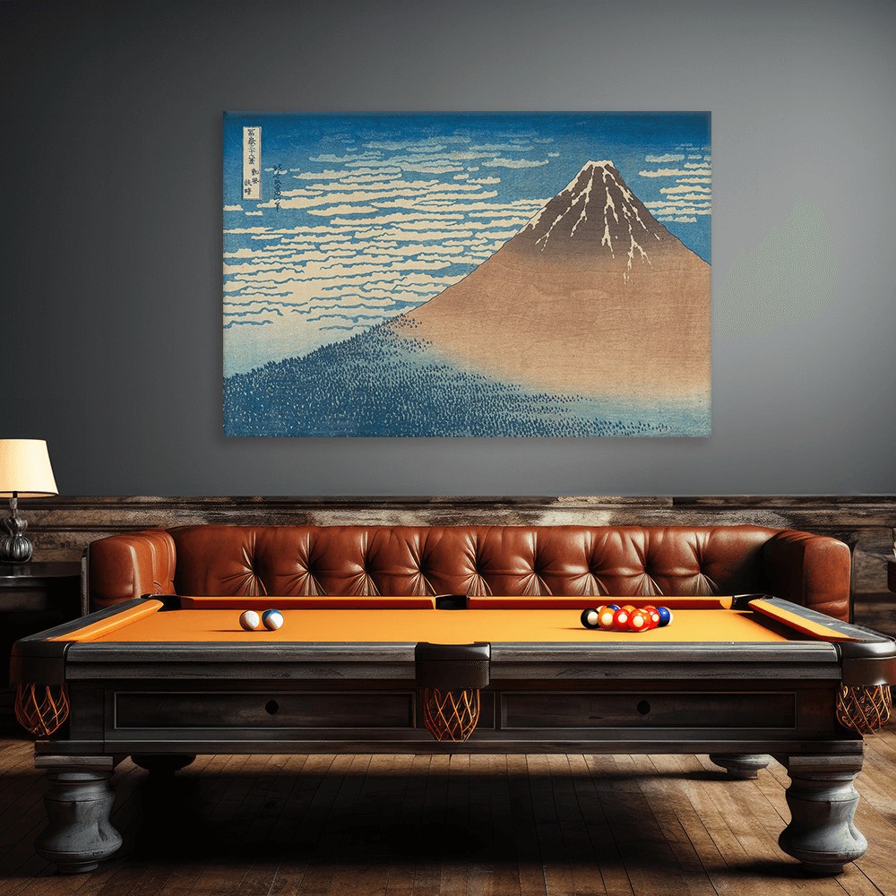 Leinwandbild - Katsushika Hokusai - Feiner Wind, Klarer Morgen (Roter Fuji)