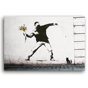 Leinwandbild - Flower Thrower - Banksy inspired